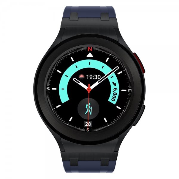Samsung Galaxy Watch 20mm Armbånd Silikon Svart Spenne Blå