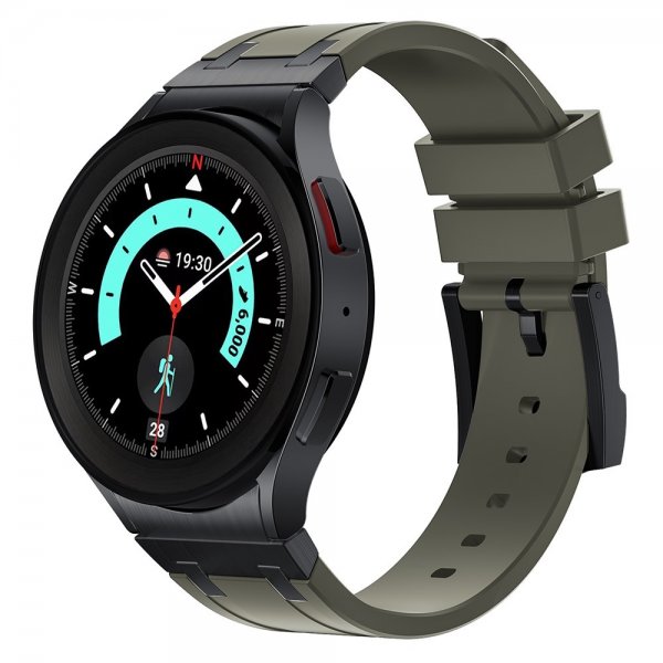 Samsung Galaxy Watch 20mm Armbånd Silikon Svart Spenne Grønn