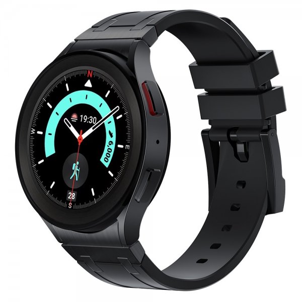 Samsung Galaxy Watch 20mm Armbånd Silikon Svart Spenne Svart