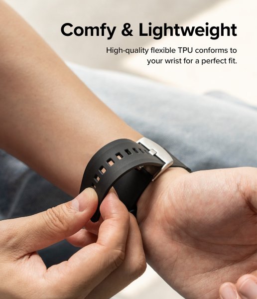 Ringke Samsung Galaxy Watch 20mm Armbånd Rubber One Bold Band Svart
