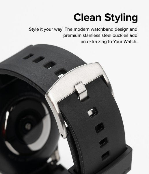 Ringke Samsung Galaxy Watch 20mm Armbånd Rubber One Bold Band Svart