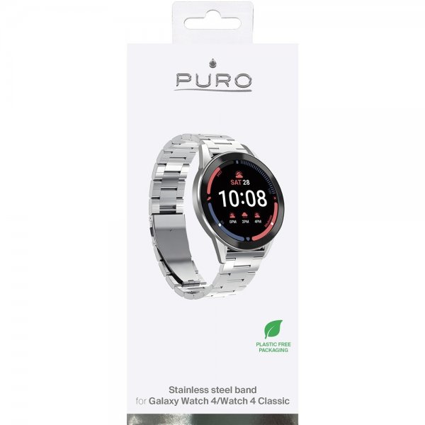 Puro Samsung Galaxy Watch 20mm Armbånd Stainless Steel Sølv