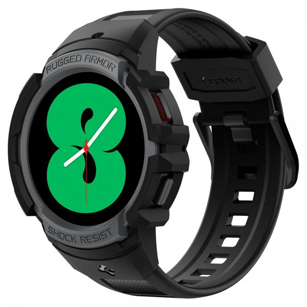 Spigen Samsung Galaxy Watch 4/5 44mm Deksel med Armbånd Rugged Armor Pro Charcoal Gray