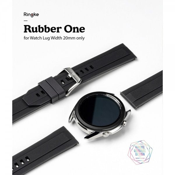 Ringke Samsung Galaxy Watch 20mm Armbånd Rubber One Band Svart