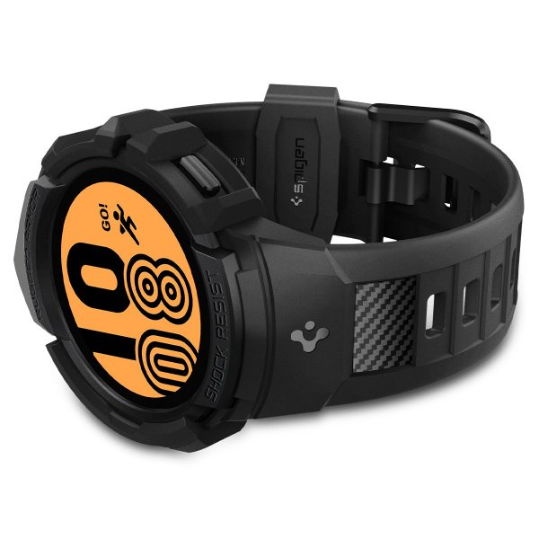Spigen Samsung Galaxy Watch 4/5 44mm Deksel Armbånd Rugged Armor Pro Svart