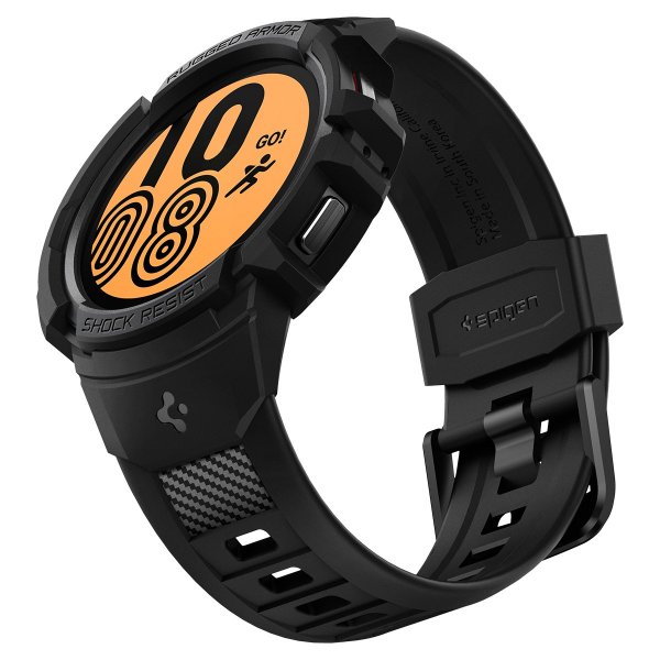 Spigen Samsung Galaxy Watch 4/5 44mm Deksel Armbånd Rugged Armor Pro Svart