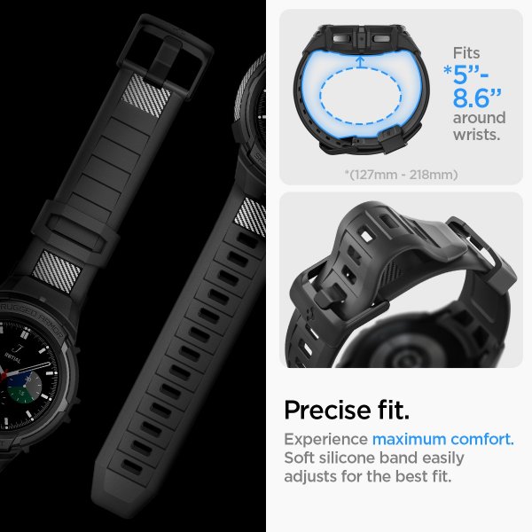 Spigen Samsung Galaxy Watch 5 Pro 45mm Deksel Armbånd Rugged Armor Pro Svart