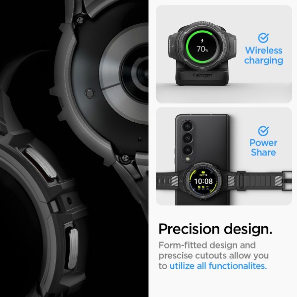 Spigen Samsung Galaxy Watch 5 Pro 45mm Deksel Armbånd Rugged Armor Pro Svart