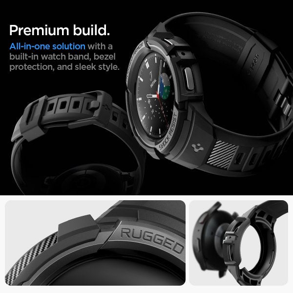 Spigen Samsung Galaxy Watch 5 Pro 45mm Deksel Armbånd Rugged Armor Pro Svart