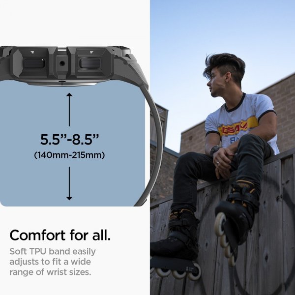 Spigen Samsung Galaxy Watch 6 44mm Deksel Armbånd Rugged Armor Pro Svart