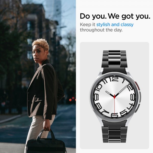 Spigen Samsung Galaxy Watch 6 Classic 47mm Armbånd Modern Fit 316L Svart
