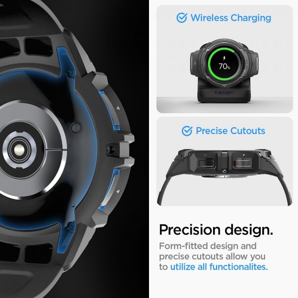Spigen Samsung Galaxy Watch 6 Classic 47mm Deksel Armbånd Rugged Armor Pro Svart