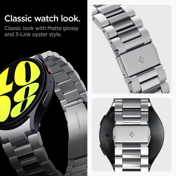 Spigen Samsung Galaxy Watch 7 40/44mm Armbånd Modern Fit 316L Sølv