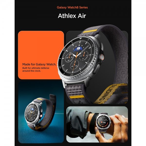 Spigen Samsung Galaxy Watch 8 40/44mm/Classic 46mm Armbånd Athlex Air Active Gray