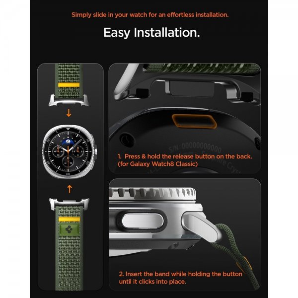 Spigen Samsung Galaxy Watch 8 40/44mm/Classic 46mm Armbånd Athlex Air Active Green