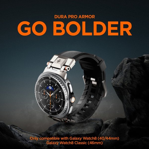 Spigen Samsung Galaxy Watch 8 40/44mm/Classic 46mm Armbånd DuraPro Armor Svart
