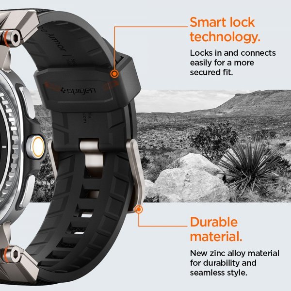 Spigen Samsung Galaxy Watch 8 40/44mm/Classic 46mm Armbånd DuraPro Armor Svart