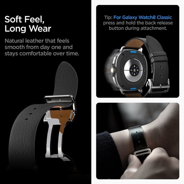 Spigen Samsung Galaxy Watch 8 40/44mm/Classic 46mm Armbånd Enzo Svart