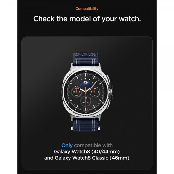 Spigen Samsung Galaxy Watch 8 40/44mm/Classic 46mm Armbånd WBF0 Navy