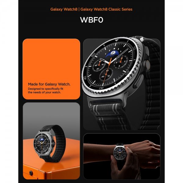 Spigen Samsung Galaxy Watch 8 40/44mm/Classic 46mm Armbånd WBF0 Svart