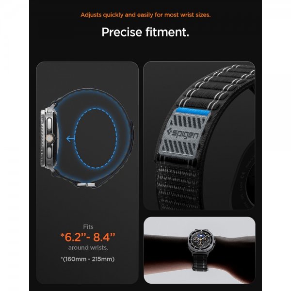 Spigen Samsung Galaxy Watch 8 40/44mm/Classic 46mm Armbånd WBF0 Svart