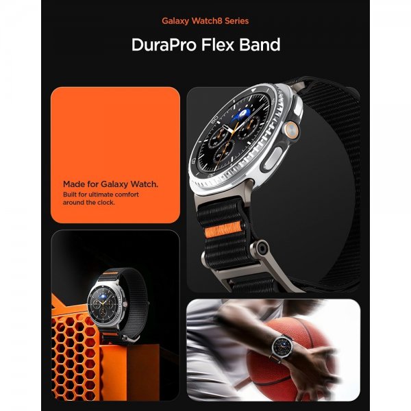 Spigen Samsung Galaxy Watch 8 40/44mm/Classic 46mm Armbånd DuraPro Flex Svart
