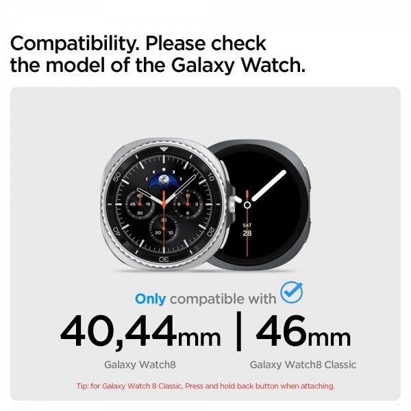 Spigen Samsung Galaxy Watch 8 40/44mm/Classic 46mm Armbånd Modern Fit Sølv