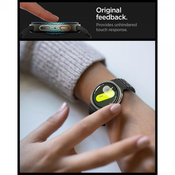 Spigen Samsung Galaxy Watch 8 44mm Skjermbeskytter GLAS.tR EZ Fit 2-pakning