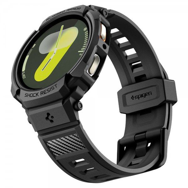 Spigen Samsung Galaxy Watch 8 44mm Armbånd og Deksel Rugged Armor Pro Matte Black