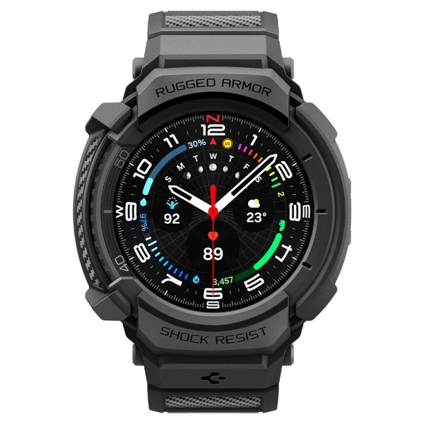 Spigen Samsung Galaxy Watch 8 Classic 46mm Armbånd og Deksel Rugged Armor Pro Matte Black