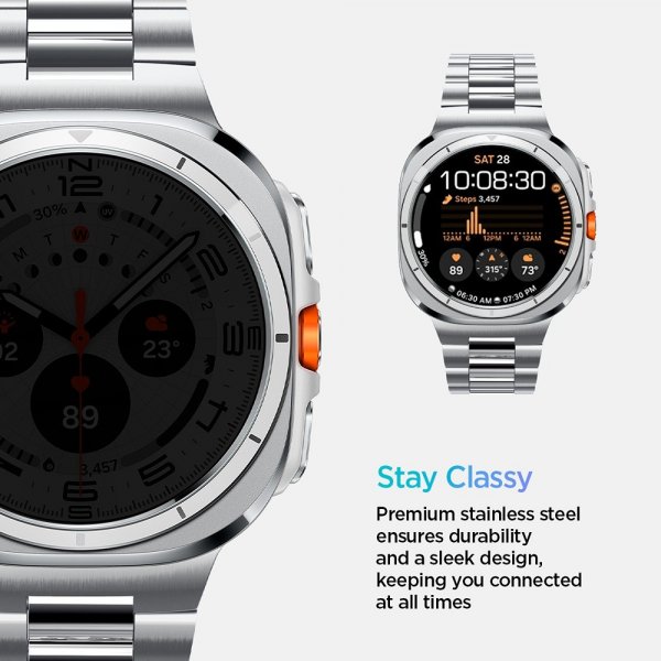 Spigen Samsung Galaxy Watch Ultra 47mm Armbånd Modern Fit 316L Sølv