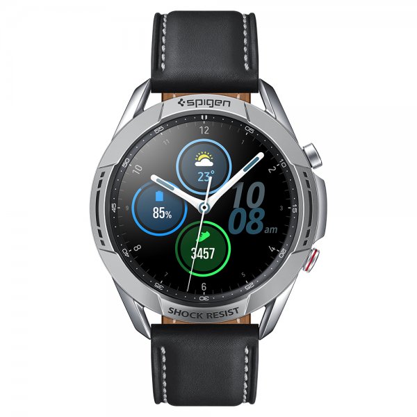 Spigen Samsung Galaxy Watch3 45mm Deksel Chrono Shield Sølv