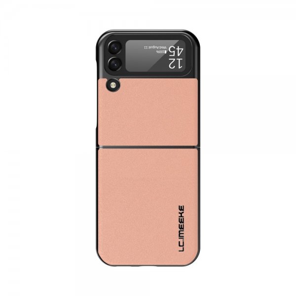 Lc.Imeeke Samsung Galaxy Z Flip 4 Deksel Skinntekstur Rosa