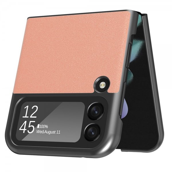 Lc.Imeeke Samsung Galaxy Z Flip 4 Deksel Skinntekstur Rosa