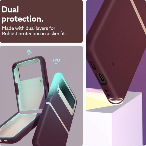 Caseology Samsung Galaxy Z Flip 4 Deksel Nano Pop Burgundy Bean
