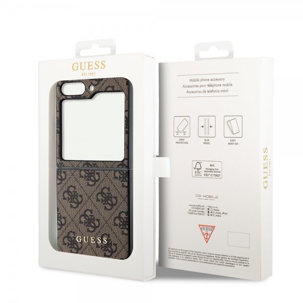 Guess Samsung Galaxy Z Flip 5 Deksel 4G Charm Brun