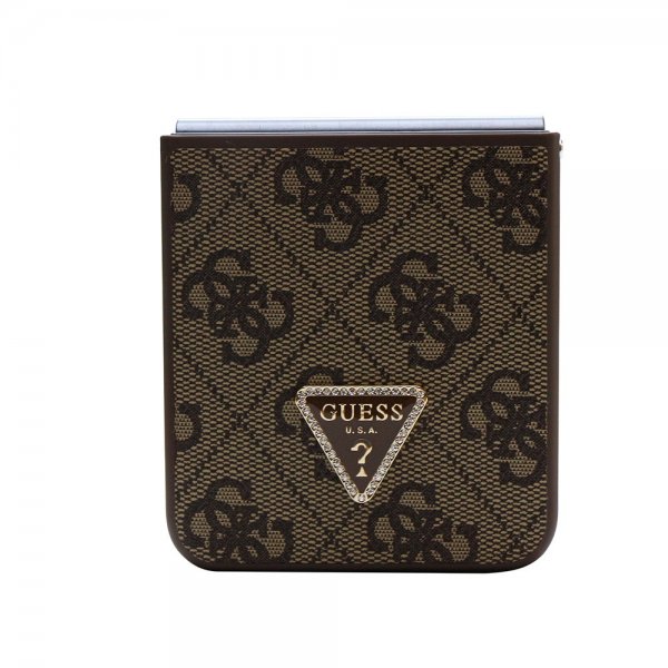 Guess Samsung Galaxy Z Flip 5 Deksel 4G Metal Triangle Strass Brun