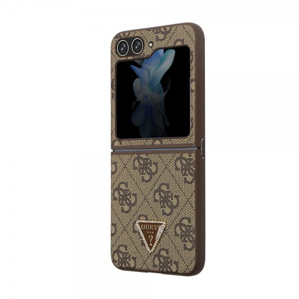 Guess Samsung Galaxy Z Flip 5 Deksel 4G Metal Triangle Strass Brun