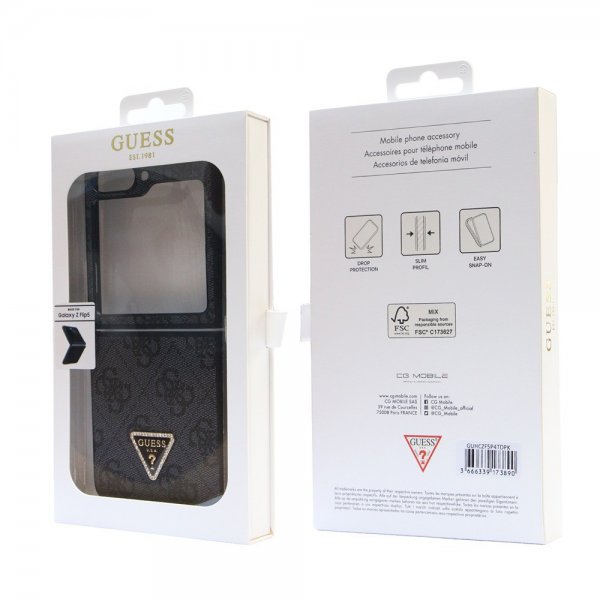 Guess Samsung Galaxy Z Flip 5 Deksel 4G Metal Triangle Strass Svart