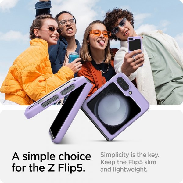 Spigen Samsung Galaxy Z Flip 5 Deksel Air Skin Rose Purple