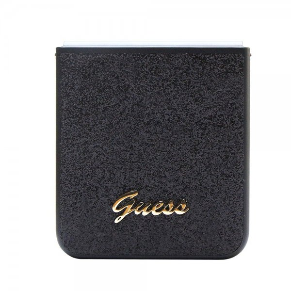 Guess Samsung Galaxy Z Flip 5 Deksel Glitter Flakes Metal Logo Svart