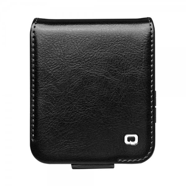 Qialino Samsung Galaxy Z Flip 6/Flip 7 FE Etui Ekte Skinn med Flipp Svart