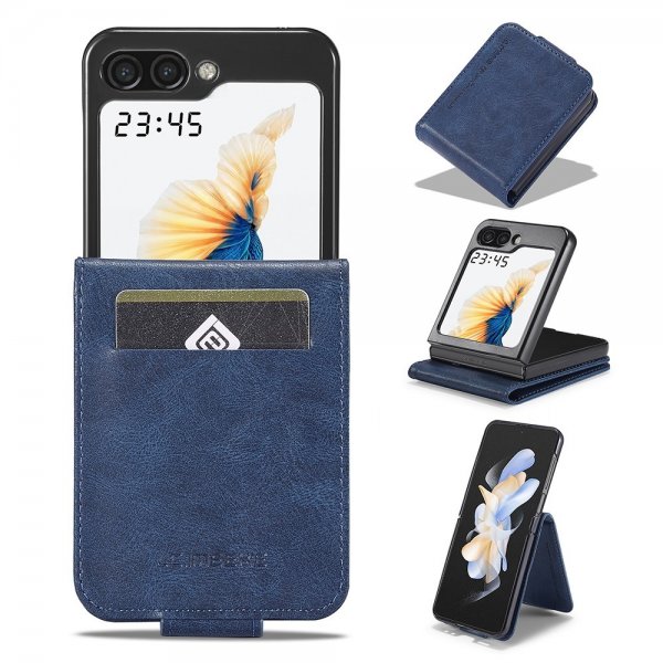 Lc.Imeeke Samsung Galaxy Z Flip 6/Flip 7 FE Etui med Kortlomme flipp Blå