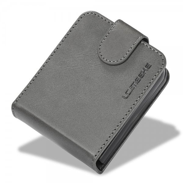 Lc.Imeeke Samsung Galaxy Z Flip 6/Flip 7 FE Etui med Kortlomme stativfunksjon Grå
