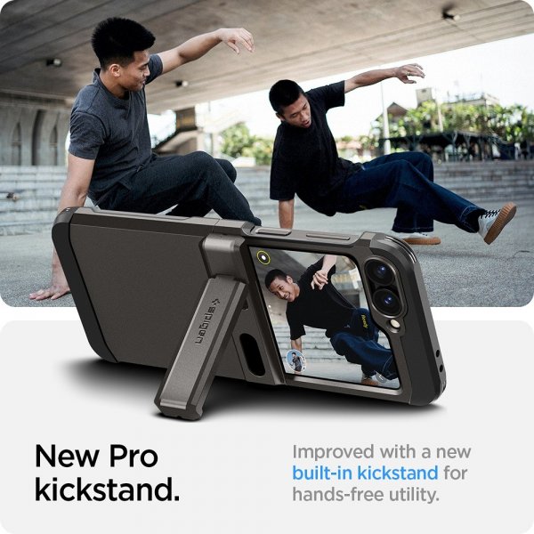 Spigen Samsung Galaxy Z Flip 6/Galaxy Z Flip 7 FE Deksel Tough Armor Pro Gunmetal