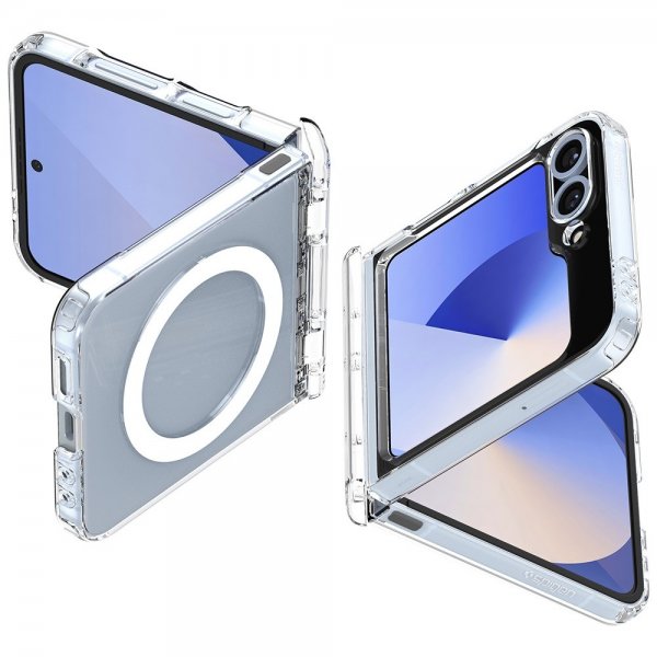 Spigen Samsung Galaxy Z Flip 6/Galaxy Z Flip 7 FE Deksel Ultra Hybrid Pro MagFit Clear White