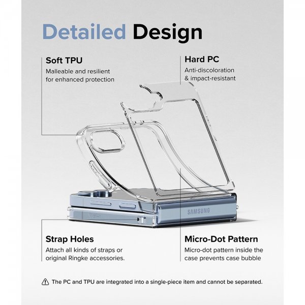 Ringke Samsung Galaxy Z Flip 6/Flip 7 FE Deksel Fusion Transparent