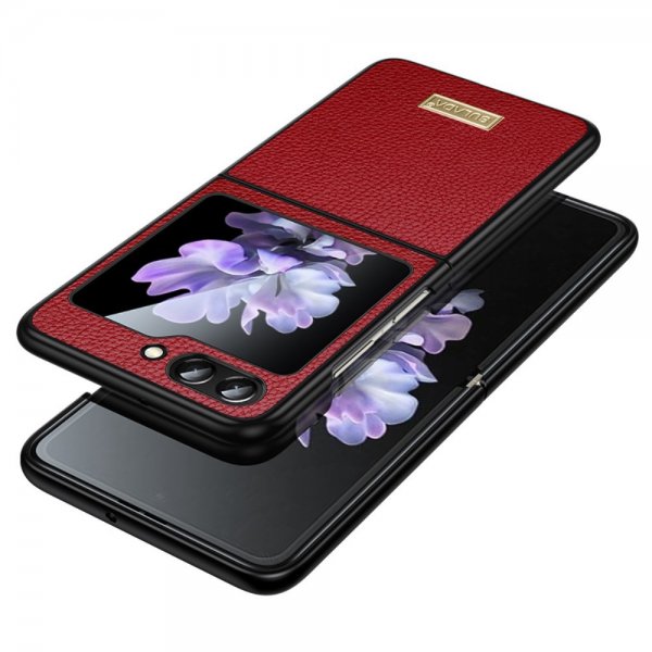 Sulada Samsung Galaxy Z Flip 6/Flip 7 FE Deksel Litchi tekstur Rød