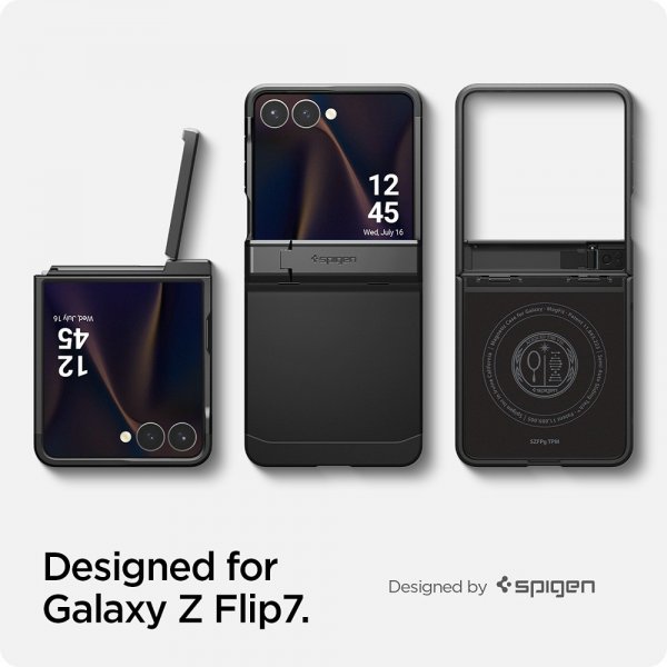 Spigen Samsung Galaxy Z Flip 7 Deksel Tough Armor Pro MagFit Svart