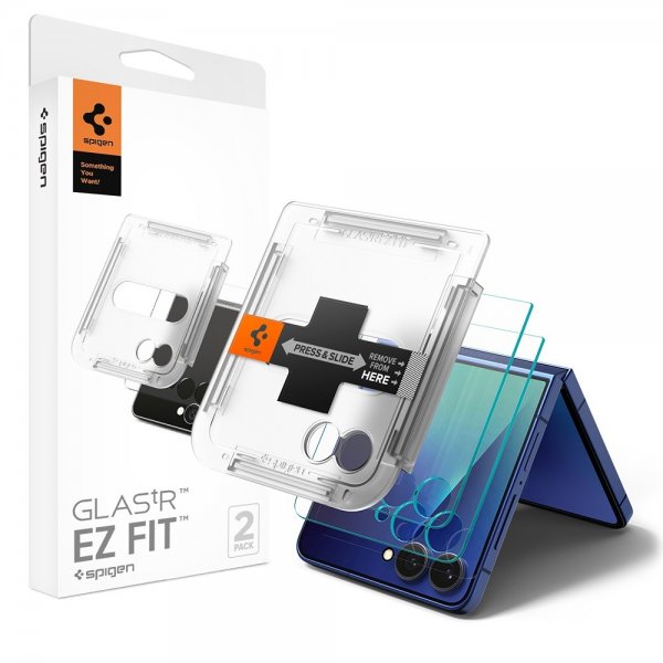 Spigen Samsung Galaxy Z Flip 7 Skjermbeskytter GLAS.tR EZ Fit 2-pakning